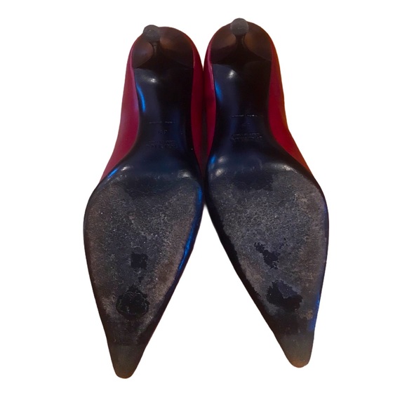 Prada Burgundy Leather Stiletto Pumps - Picture 5 of 6